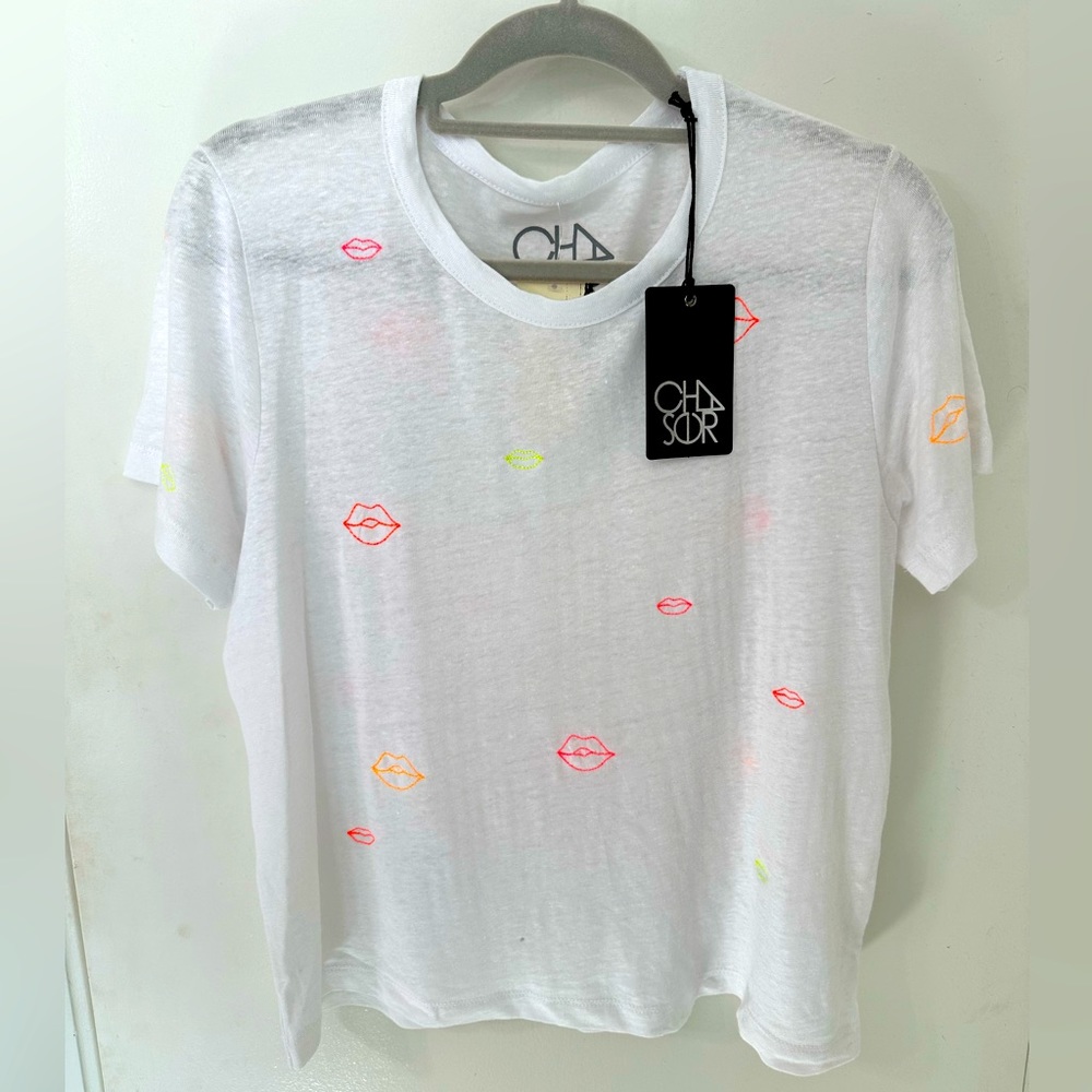 NWT Cha Sor Linen Lipstick Tee